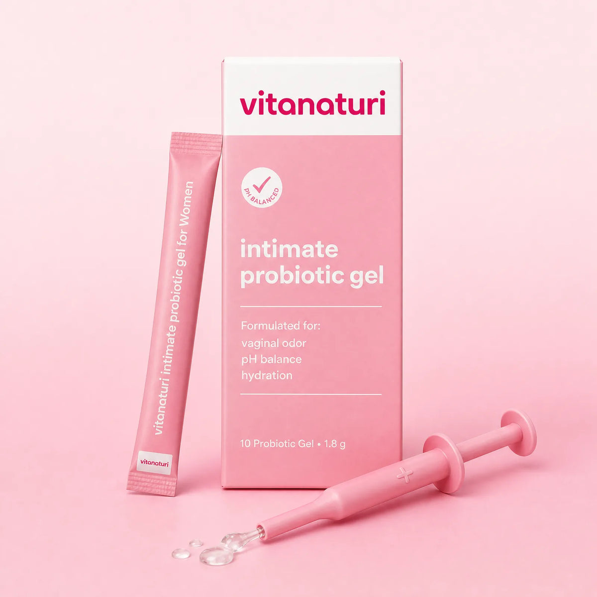 Gel Íntimo Probiótico Vitanaturi: caja y aplicador con gel