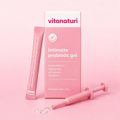 Gel Íntimo Probiótico Vitanaturi: caja y aplicador con gel