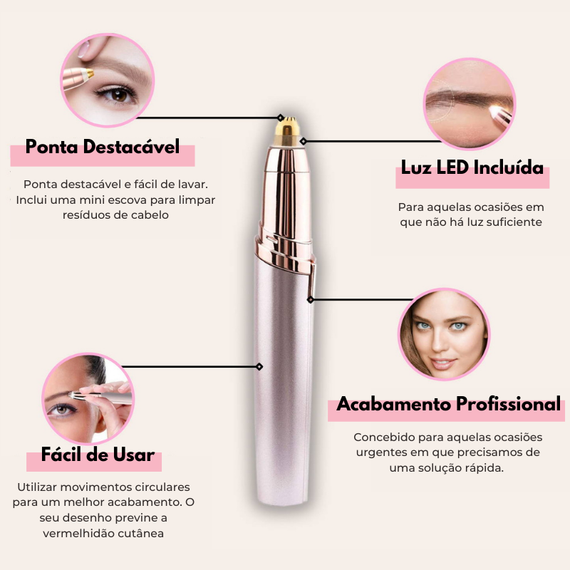 Depiladora Precisão com LED para Pelo Facial - BEAUTYFLASH®