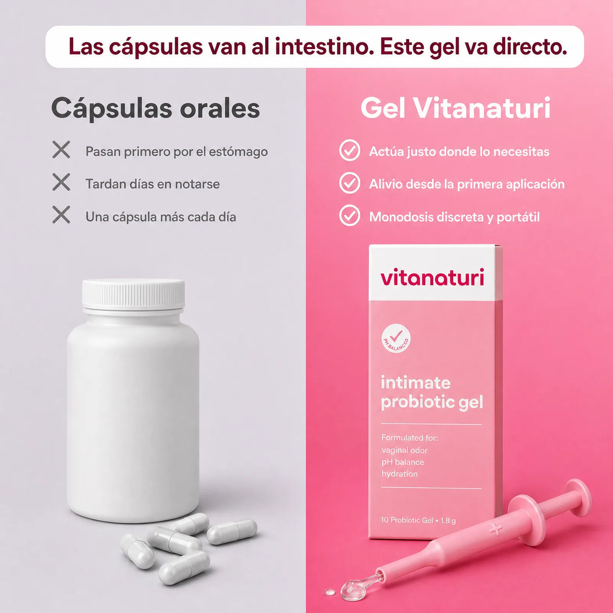 Cápsulas orales vs Gel Vitanaturi