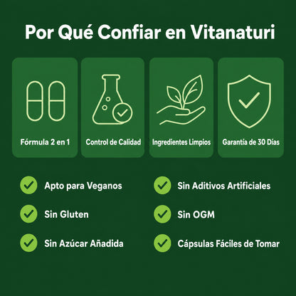 Vitanaturi® - Pack de Enzimas Digestivas + Probióticos 60 Mil Millones UFC | Menos Hinchazón y Digestión Ligera
