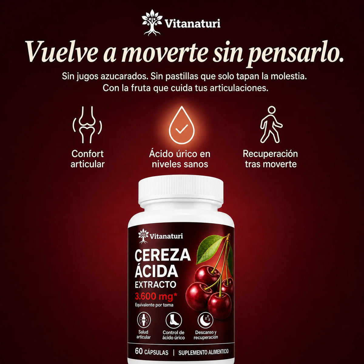 Vuelve a moverte sin pensarlo: confort articular, ácido úrico en niveles sanos y recuperación tras moverte